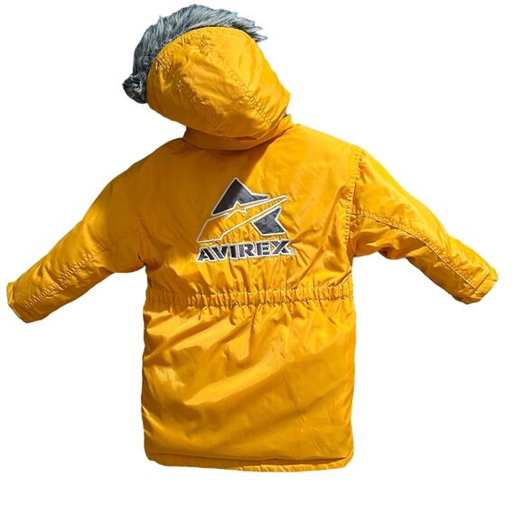 Avirex Tactical Systems Reversible Down Coat Yellow Grey Zip Size 3T - Picture 7 of 11